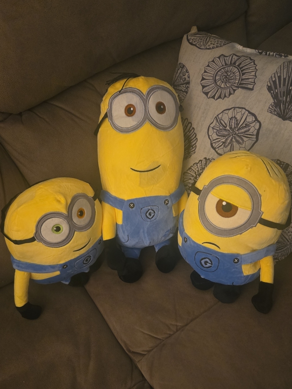 Yellow Plush Minion Trio Decorative Plushies